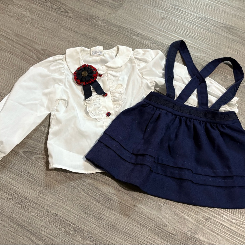 Vintage Good Lad White and Blue Suspenders Classic Accessories